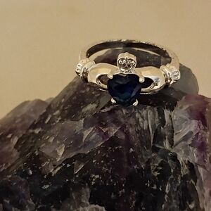 925 Blue stone ring size 5.5